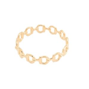 MILOR GOLD Made In Italy 14kt Gold Horsebit Link Bangle Bracelet